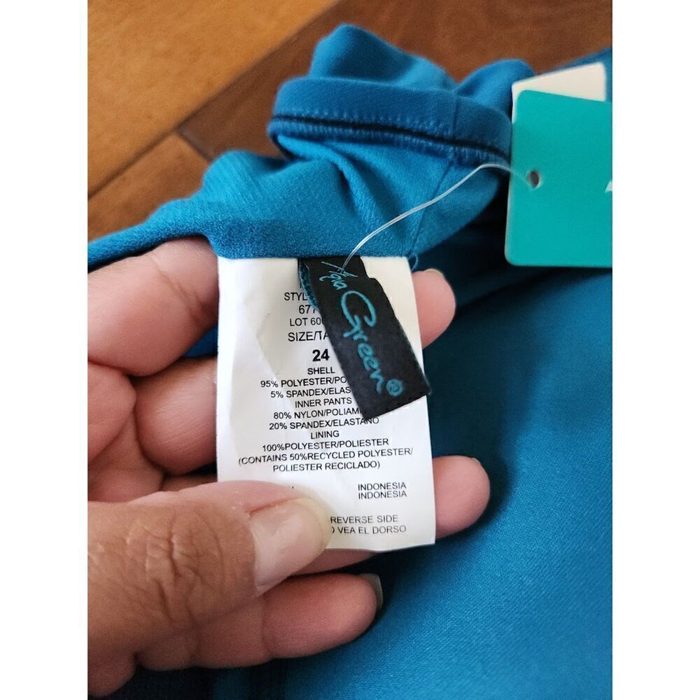 NWT Aqua Green Women Teal Blue/Green Romper Swimwear size 24 - Picture 10 of 10